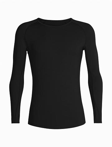 Icebreaker BodyfitZone™ Merino 200 Zone Long Sleeve Thermal Crewe Top Miesten Base Layers Mustat | FI 1357AHKP